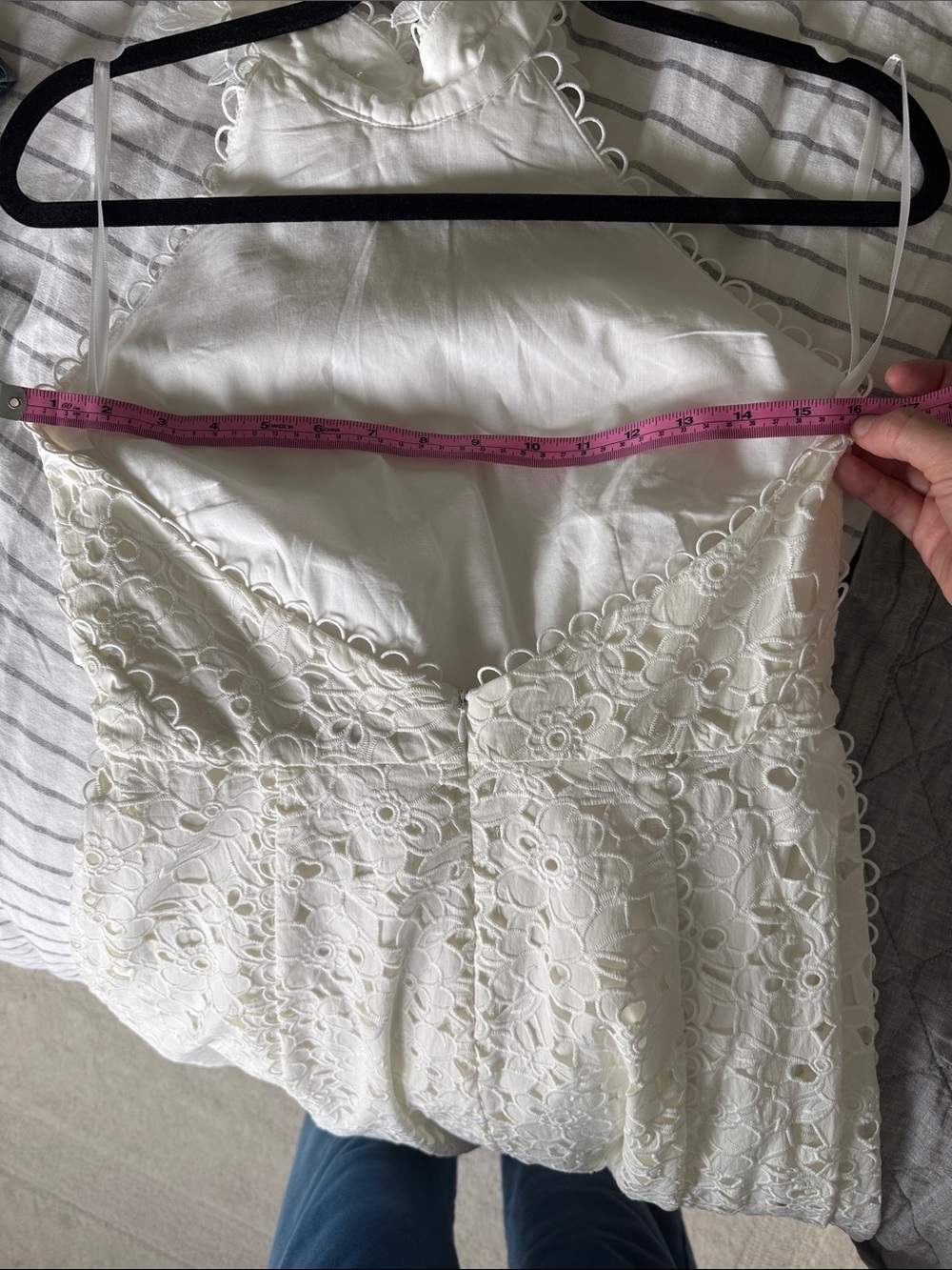 Rebecca Vallance Nuvola Halter Midi Dress White Lace - US 4 - Picture 11 of 11